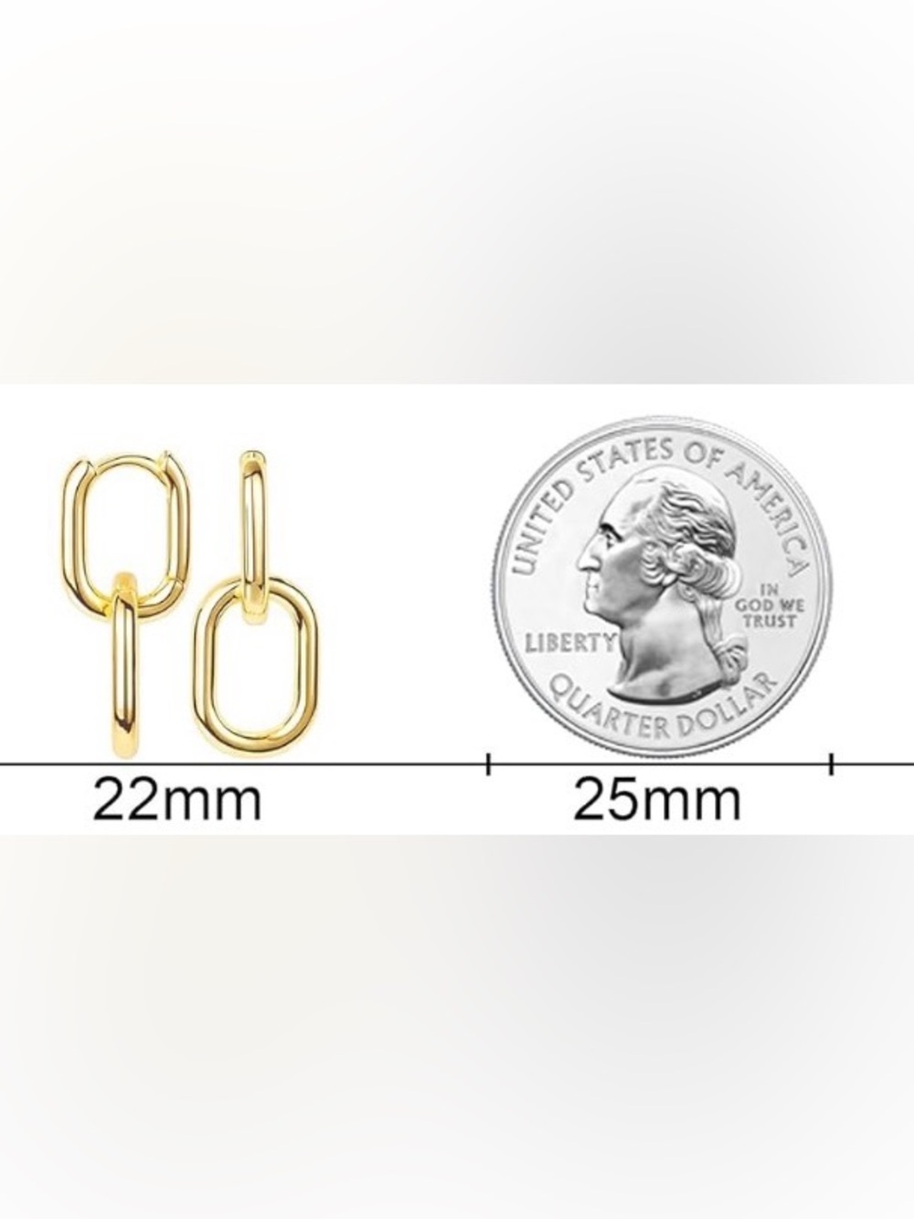 ⭐️FINAL PRICE #112 Gold Plated Double-Link Drop Earrings - Picture 3 of 9